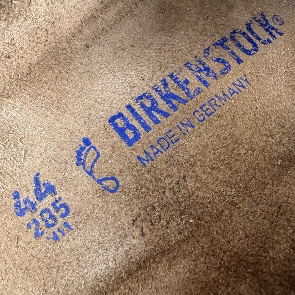 Birkenstock Sandals Men 44 US 11 Taupe Lugano Soft Footbed Suede Leather Slip On - Picture 8 of 9